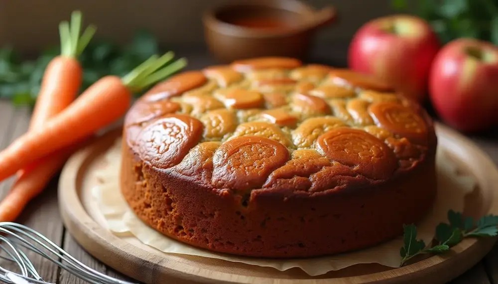 Einfacher Low Carb Karotten Apfel Kuchen zum Nachbacken
