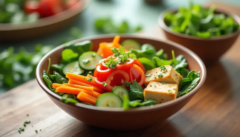 Leckere Veggie Bowl mit Tofu - Low Carb und gesund
